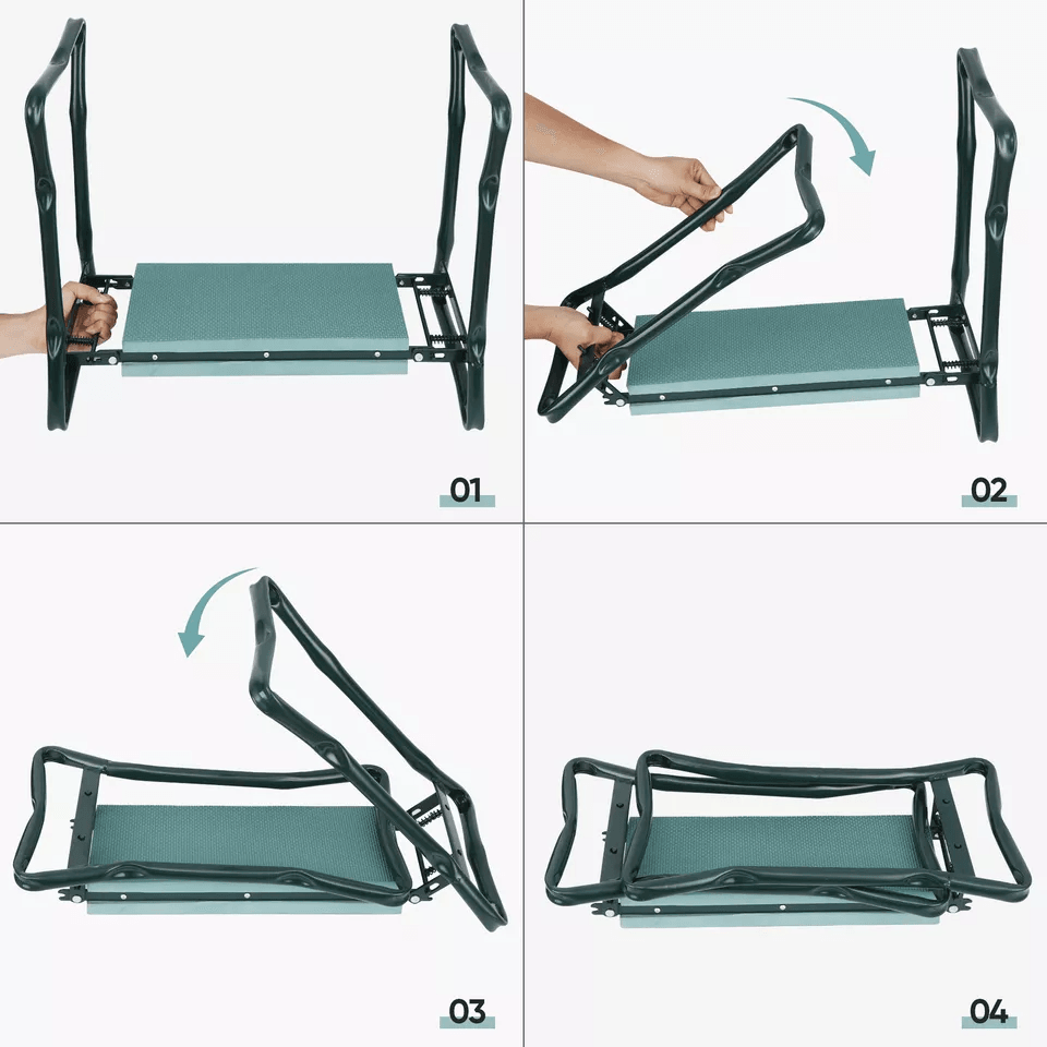 Folding Garden Kneeler Bench Soft Cushion Seat Pad With Tool Pouch Heavy Duty Steel Kneeling Bench  4
