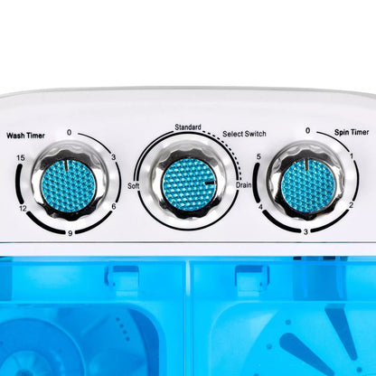 10lbs Mini Washing Machine  Compact Twin Tub Portable Washer  SpinDryer For Small Spaces 6