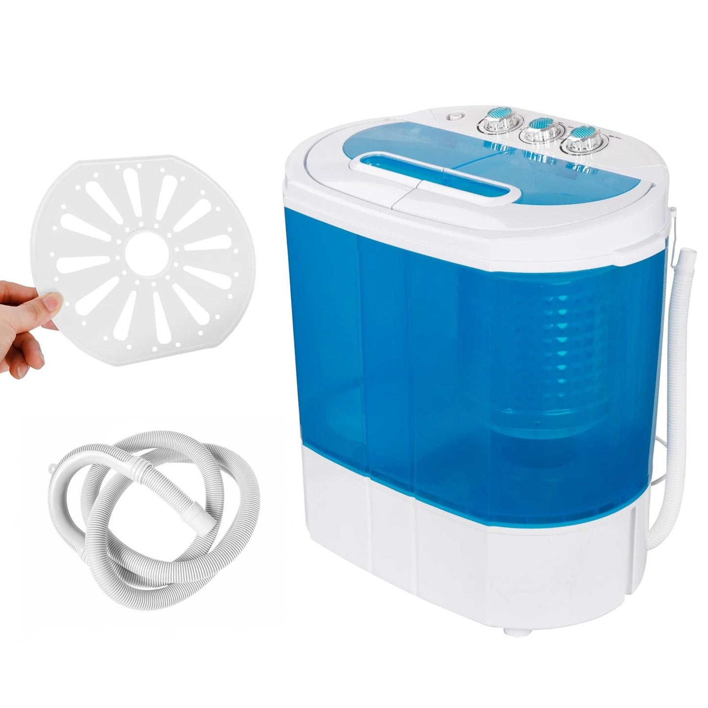 10lbs Mini Washing Machine  Compact Twin Tub Portable Washer  SpinDryer For Small Spaces 8