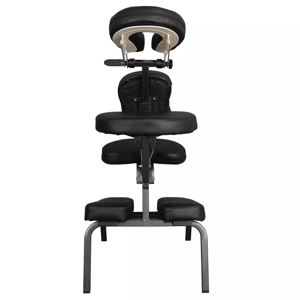 Portable Folding PU Leather Pad Massage Chair Travel Tattoo  Salon Spa Chair Black With Soft Face C 4