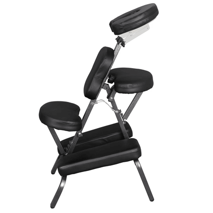 Portable Folding PU Leather Pad Massage Chair Travel Tattoo  Salon Spa Chair Black With Soft Face C 3