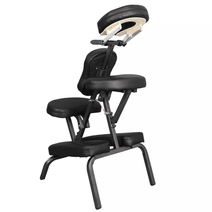 Portable Folding PU Leather Pad Massage Chair Travel Tattoo  Salon Spa Chair Black With Soft Face C 2