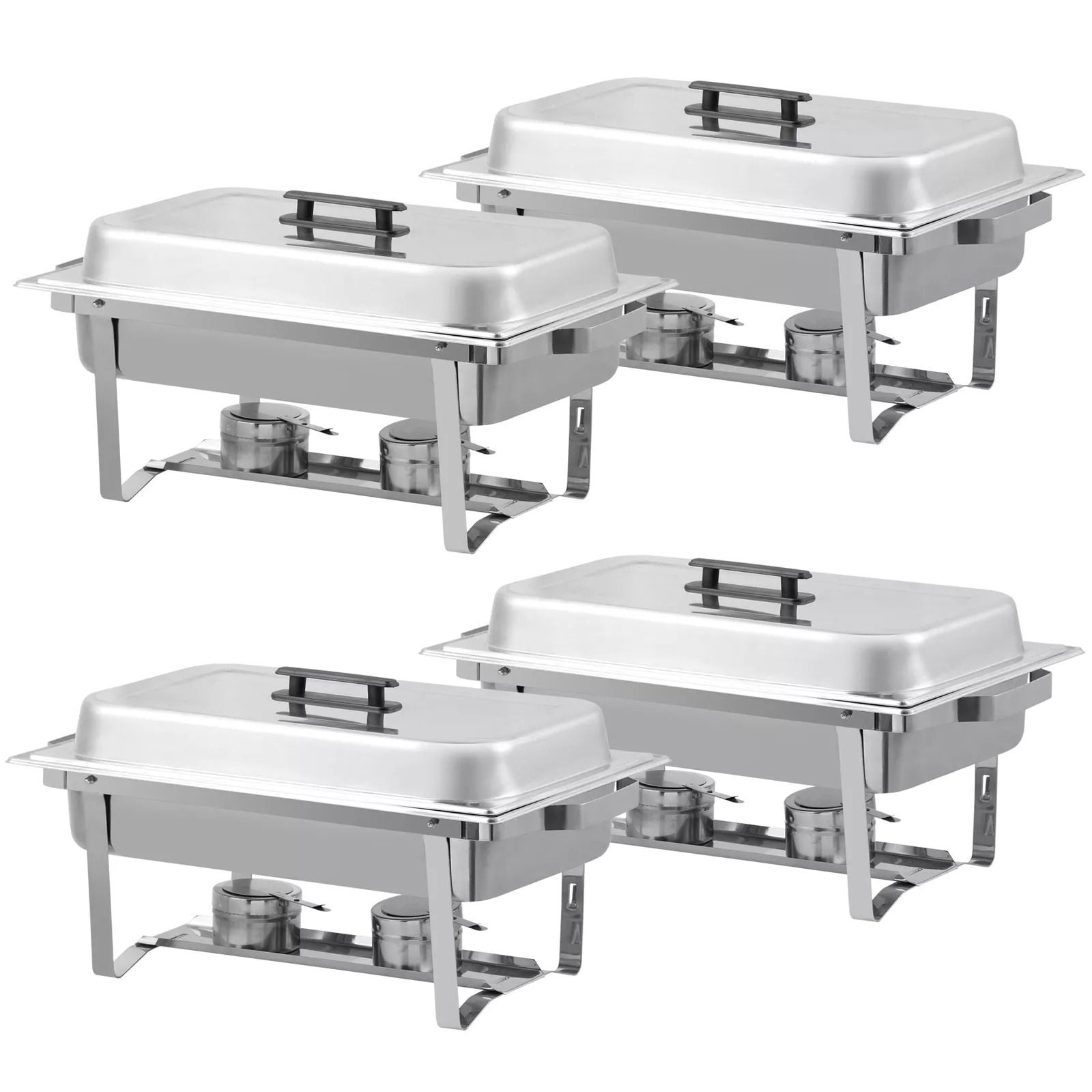 4 Pack 8 QT Stainless Steel Chafer Set  Catering Food Warmer Chafing Dishes For Buffets Parties  Ev 8