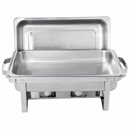 4 Pack 8 QT Stainless Steel Chafer Set  Catering Food Warmer Chafing Dishes For Buffets Parties  Ev 10