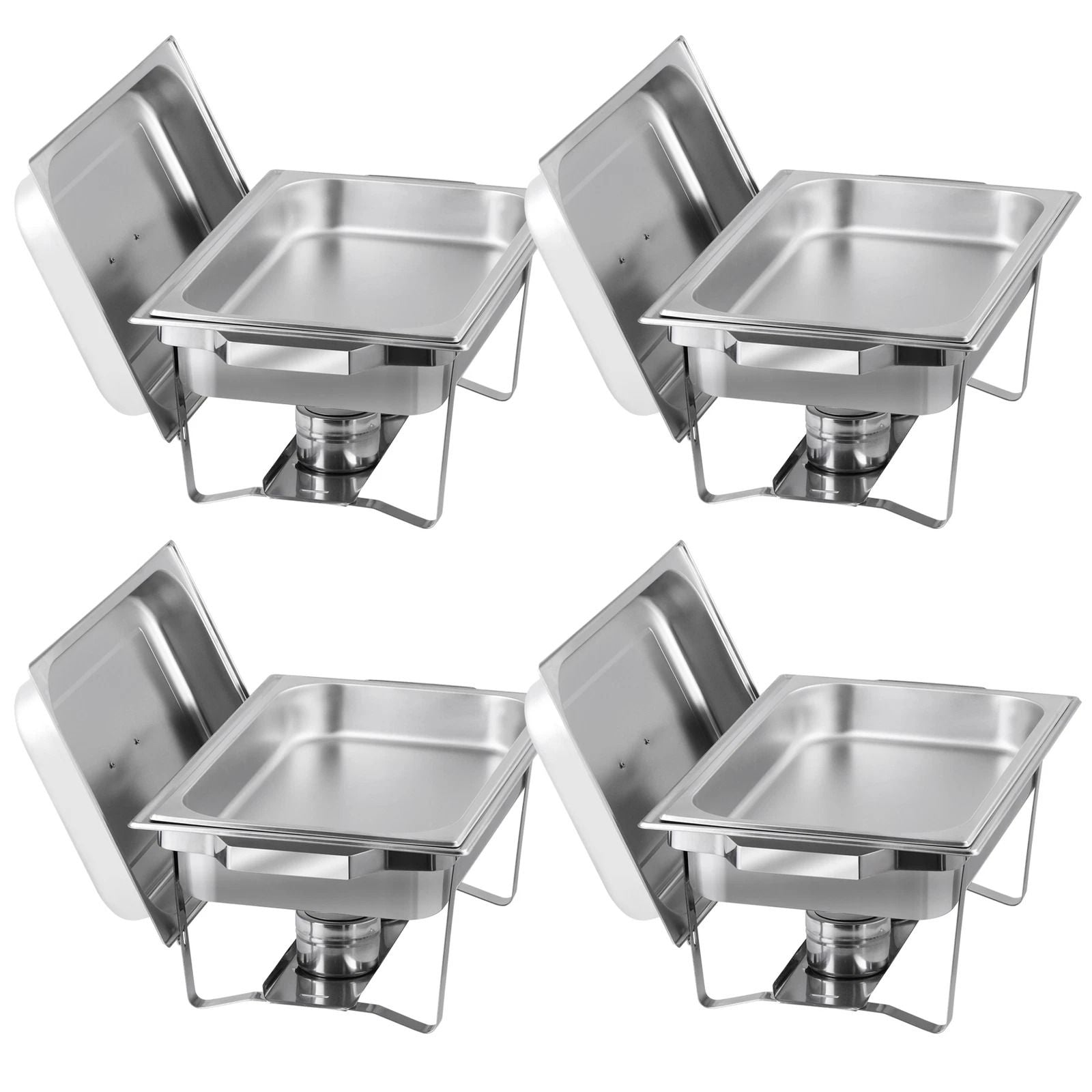 4 Pack 8 QT Stainless Steel Chafer Set  Catering Food Warmer Chafing Dishes For Buffets Parties  Ev 9
