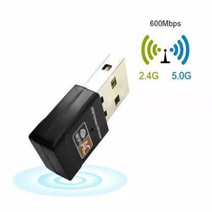 High-Speed Wireless USB Ethernet Adapter, 600Mbps PC WiFi AC Adapter, Dual Band LAN