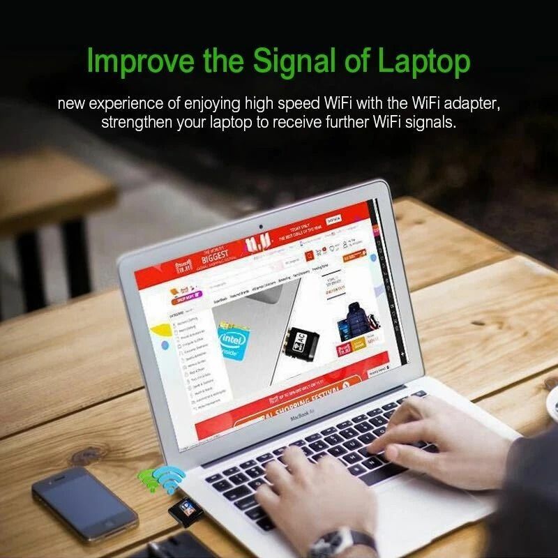 HighSpeed Wireless USB Ethernet Adapter 600Mbps PC WiFi AC Adapter Dual Band LAN 4