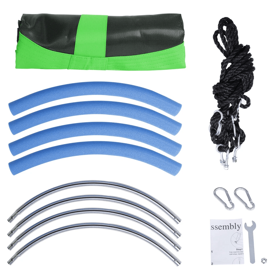 HeavyDuty Adjustable Round Saucer Tree Swing Set With Web Net Outdoor Playground Swing For Kids Bac 7