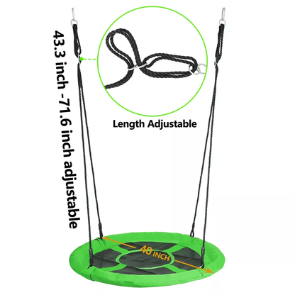 HeavyDuty Adjustable Round Saucer Tree Swing Set With Web Net Outdoor Playground Swing For Kids Bac 8