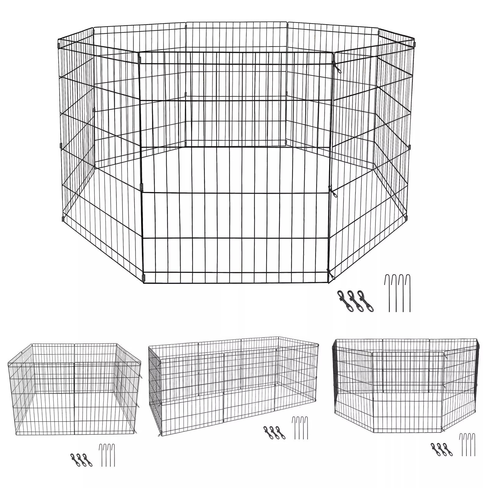 30 Heavy Duty Metal Dog Playpen  8Panel Expandable Pet Fence Exercise Kennel For Cats  Small Pets   6
