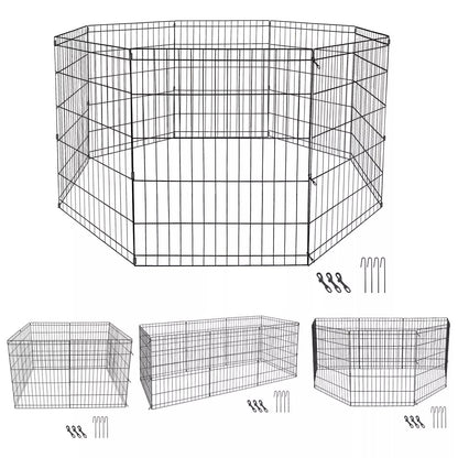 30 Heavy Duty Metal Dog Playpen  8Panel Expandable Pet Fence Exercise Kennel For Cats  Small Pets   6