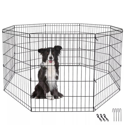 30" Heavy Duty Metal Dog Playpen – 8-Panel Expandable Pet Fence, Exercise Kennel for Cats & Small Pets – Safe & Durable