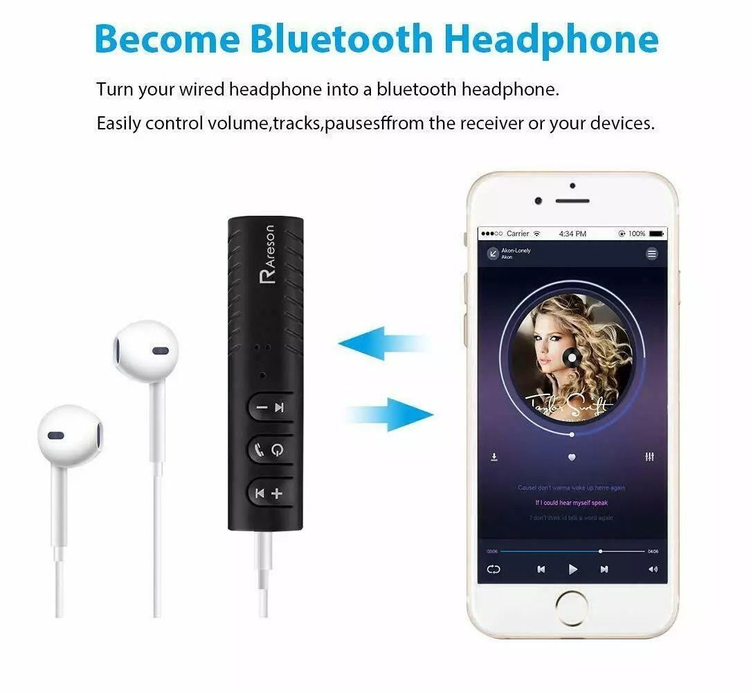 Wireless Bluetooth Car Adapter Mini Receiver For AUX Audio 35mm Speaker Adapter 5