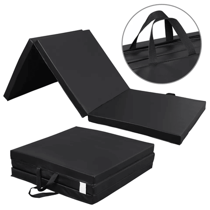 NonSlip PU Leather Folding Gym Mat Portable Exercise Mat For Gymnastics Yoga Pilates Stretching Tum 8