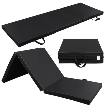 NonSlip PU Leather Folding Gym Mat Portable Exercise Mat For Gymnastics Yoga Pilates Stretching Tum 9