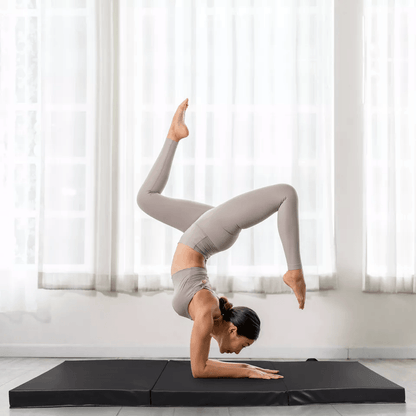 NonSlip PU Leather Folding Gym Mat Portable Exercise Mat For Gymnastics Yoga Pilates Stretching Tum 2