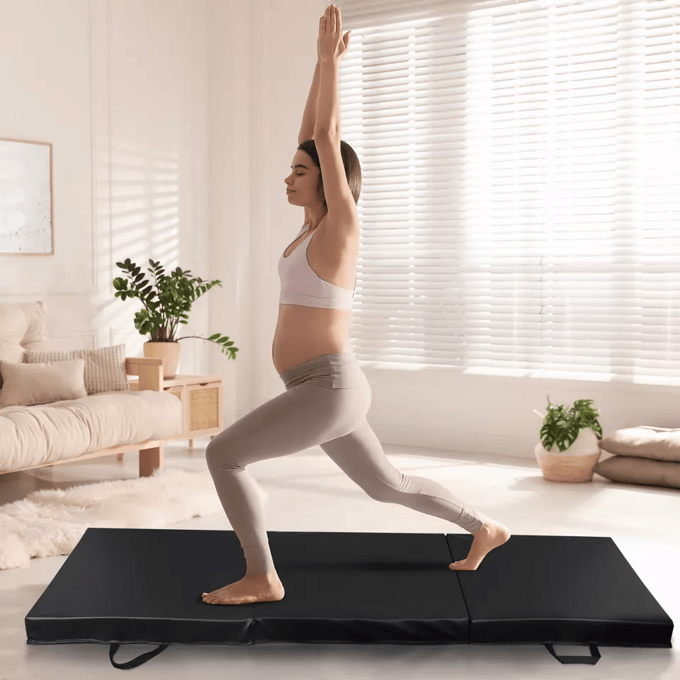 NonSlip PU Leather Folding Gym Mat Portable Exercise Mat For Gymnastics Yoga Pilates Stretching Tum 3