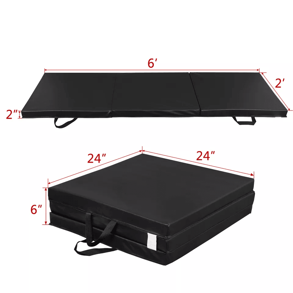NonSlip PU Leather Folding Gym Mat Portable Exercise Mat For Gymnastics Yoga Pilates Stretching Tum 11
