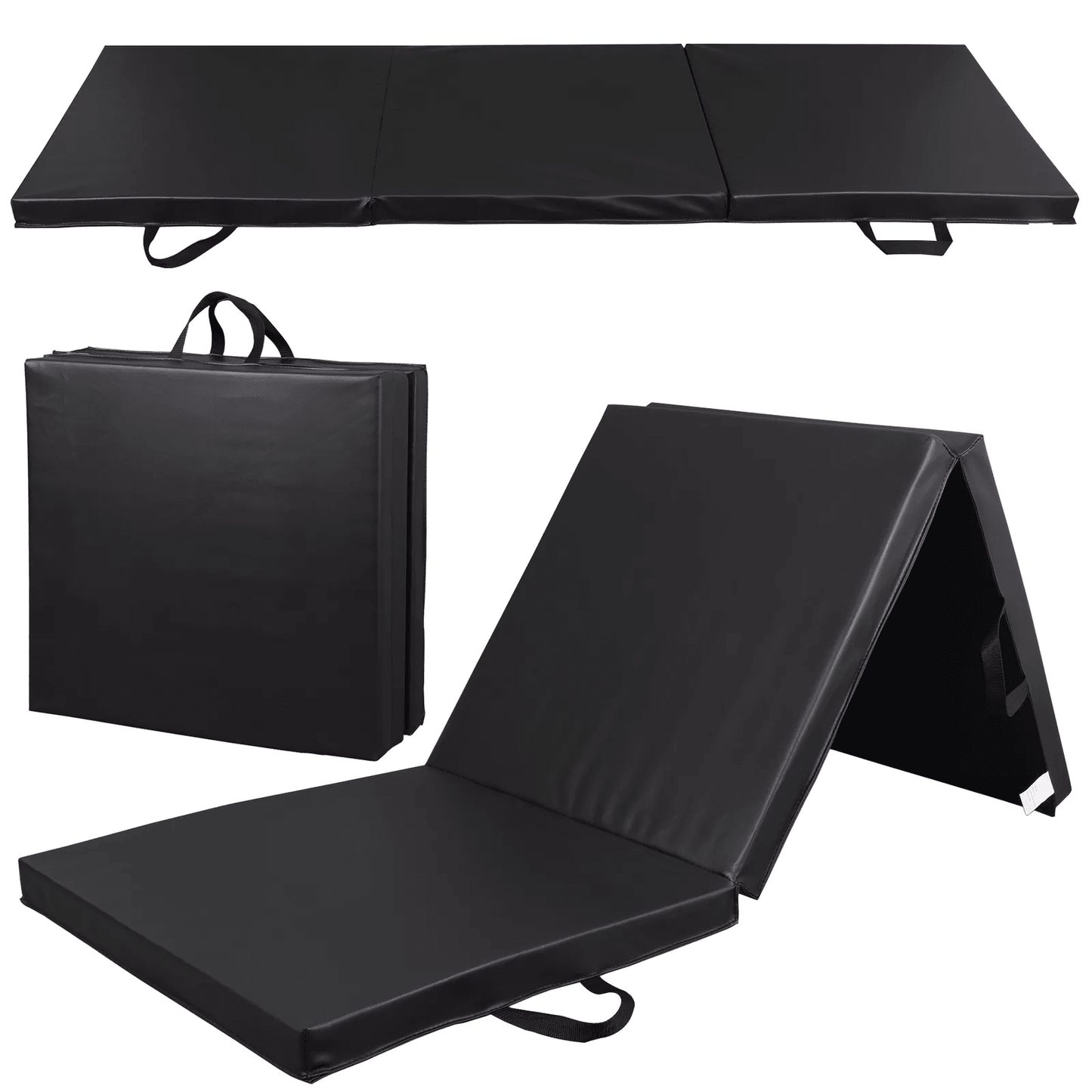 NonSlip PU Leather Folding Gym Mat Portable Exercise Mat For Gymnastics Yoga Pilates Stretching Tum 10