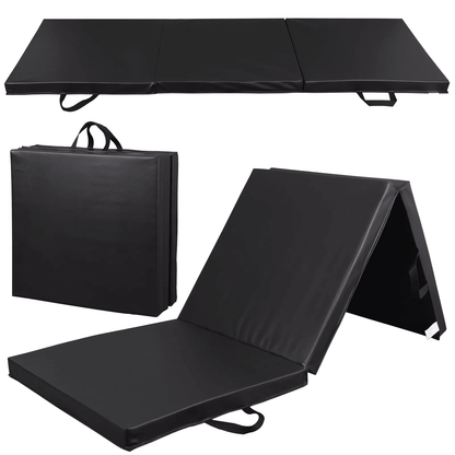 NonSlip PU Leather Folding Gym Mat Portable Exercise Mat For Gymnastics Yoga Pilates Stretching Tum 10