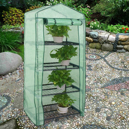4Tier Walkin Greenhouse For Plants Seeds  Flowers  Durable Storage Shelves For Backyard Patio Balco 9