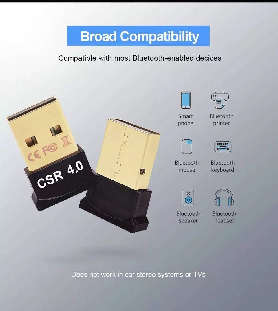 Bluetooth USB 40 Dongle Adapter Wireless Receiver For PC Laptop Windows 1087 3