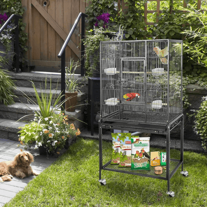 Large Bird Cage For Macaw Cockatoo Parrot  Finch Secure Locking Door Spacious Metal Aviary Durable  1