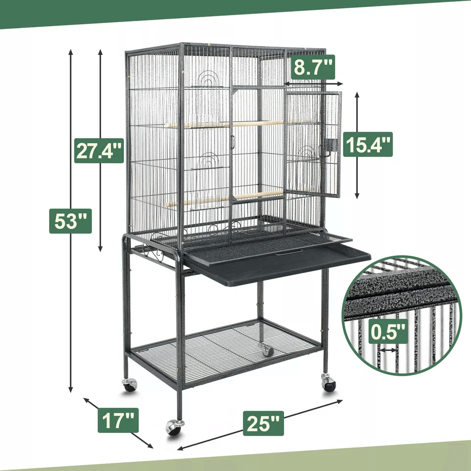 Large Bird Cage For Macaw Cockatoo Parrot  Finch Secure Locking Door Spacious Metal Aviary Durable  9