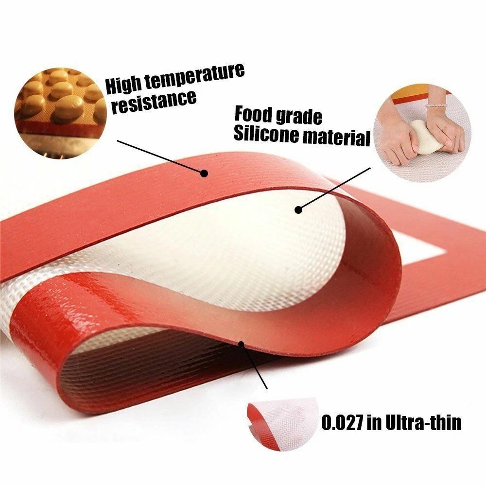 Silicone Baking Mat Set Of 2 NonStick OvenSafe Cookie Sheets For Baking  Pastry 6