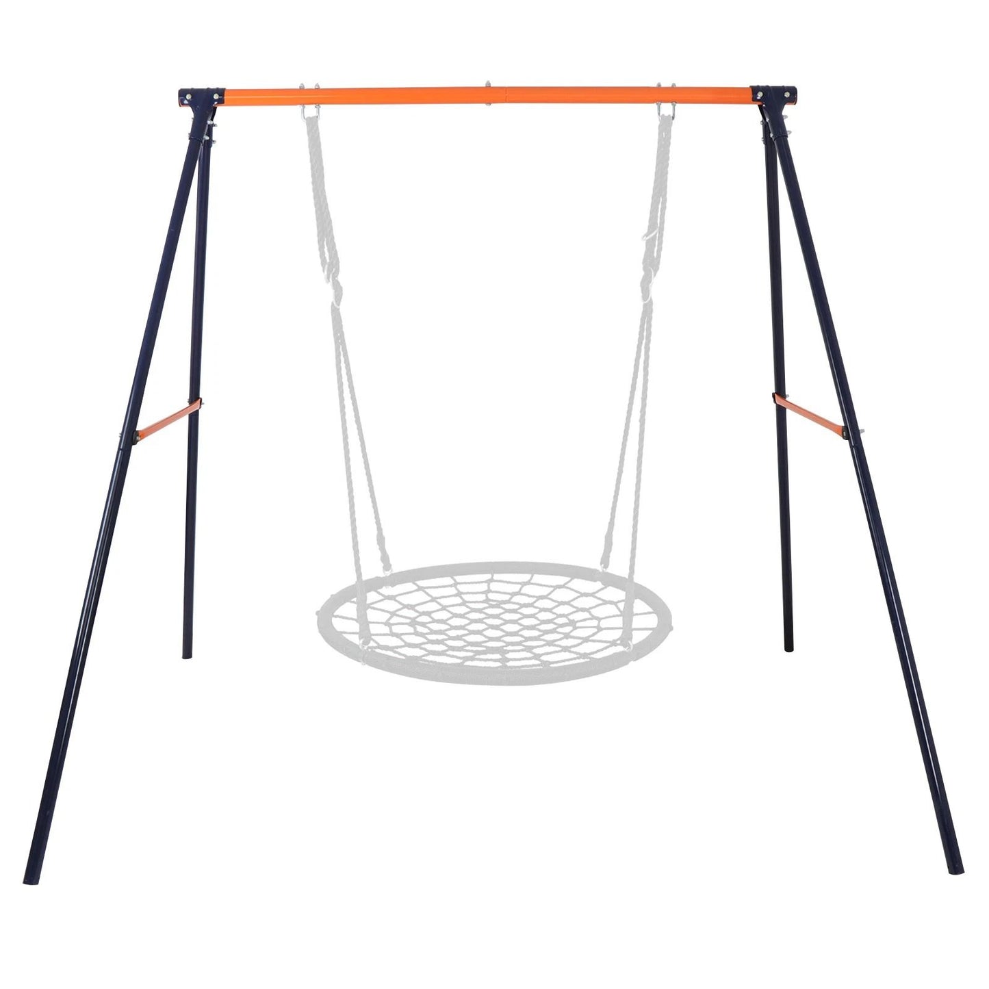 Metal A-Frame Swing Set Stand for Kids Heavy-Duty Backyard Play Frame with Fun Outdoor Swing Chair for Home, Garden