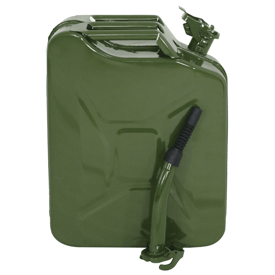 Jerry Can Gallon Steel Backup Gasoline Tank Military Green Fuel Storage For Emergency Use 5