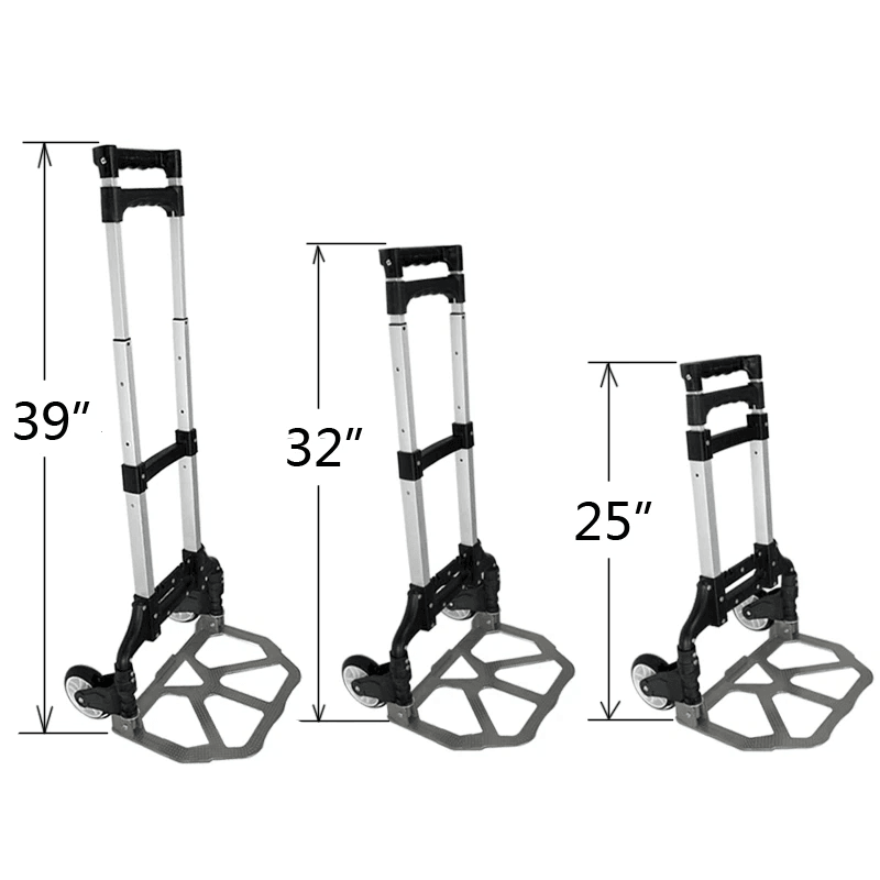 Folding Aluminium Cart Dolly Collapsible Hand Truck Trolley For Luggage Moving  Travel 10