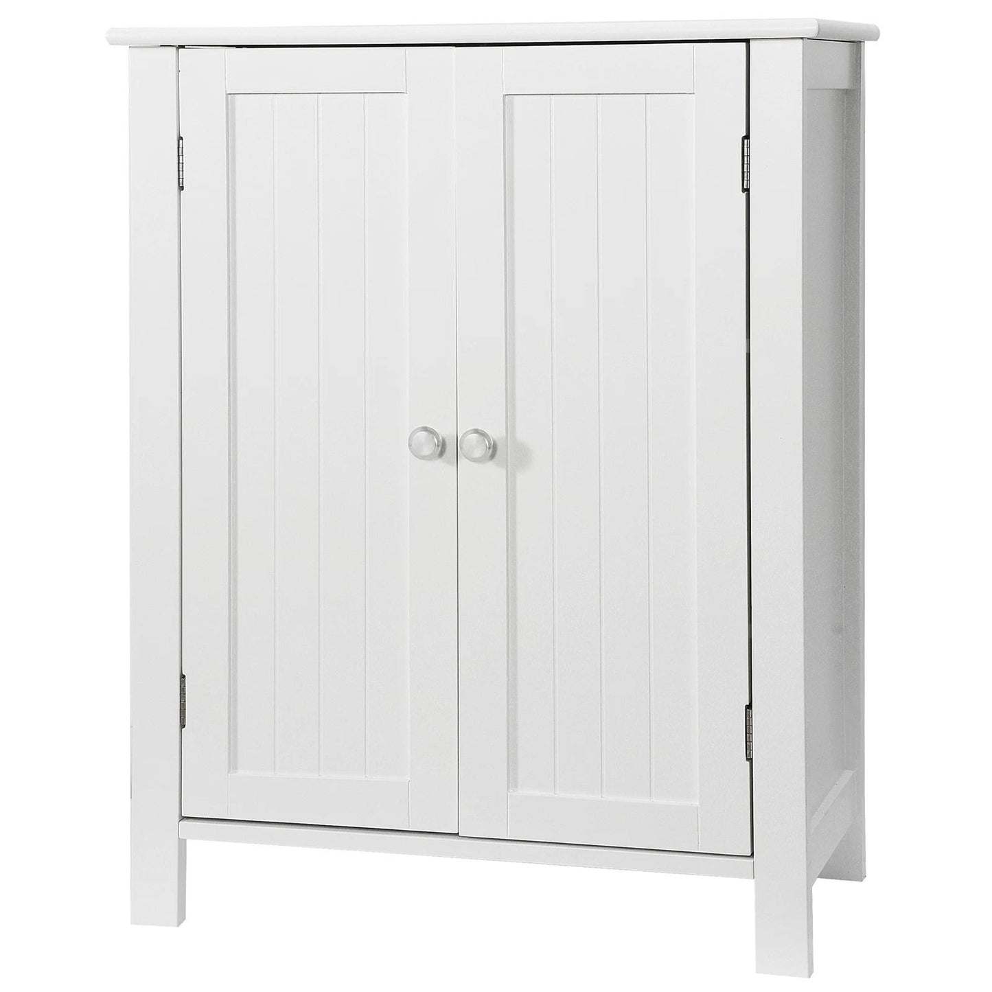 White Wooden Bathroom Floor Cabinet  3Shelf Storage Cupboard Free Standing Organizer For Bathroom E 4