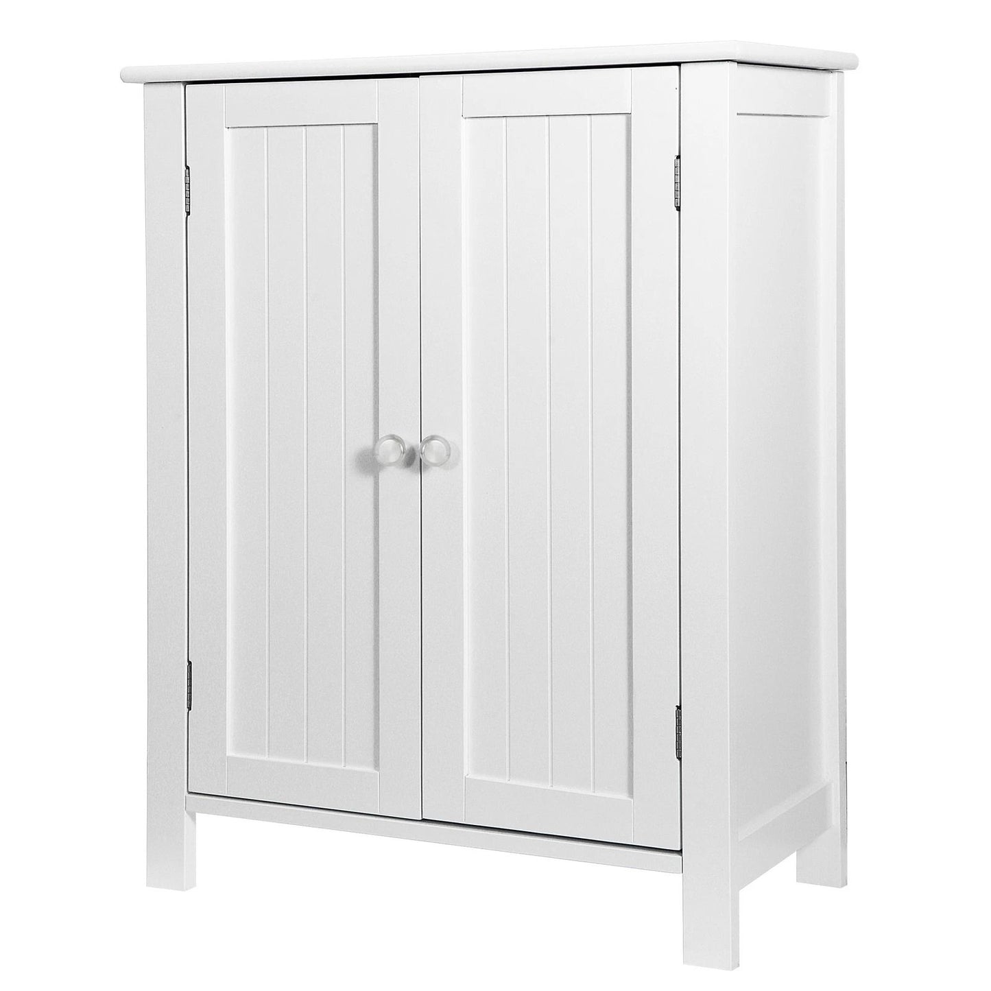 White Wooden Bathroom Floor Cabinet  3Shelf Storage Cupboard Free Standing Organizer For Bathroom E 7