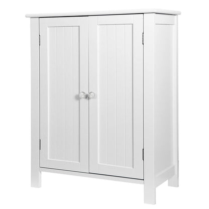 White Wooden Bathroom Floor Cabinet  3Shelf Storage Cupboard Free Standing Organizer For Bathroom E 7