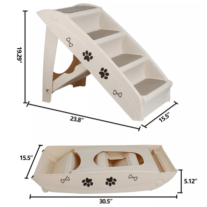 Light Weight Foldable Dog Stairs NonSlip Pet Ladder With Rubber Feet For Dogs Portable Folding Pet  11