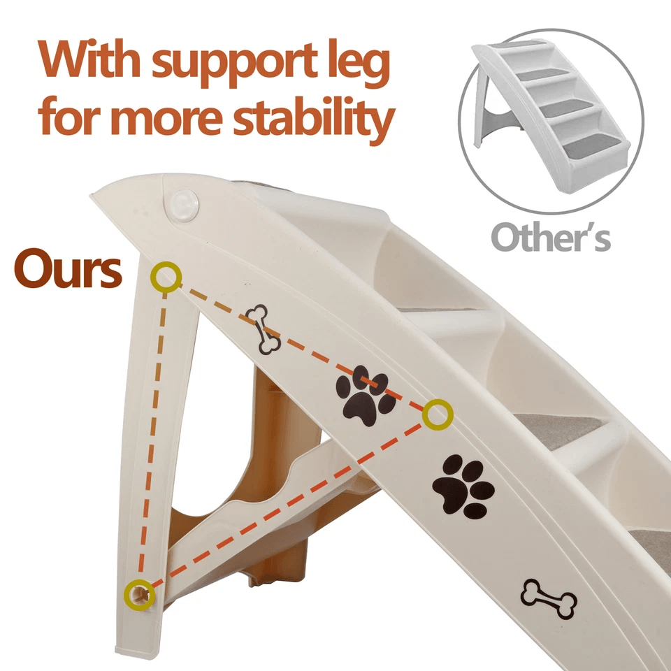 Light Weight Foldable Dog Stairs NonSlip Pet Ladder With Rubber Feet For Dogs Portable Folding Pet  10