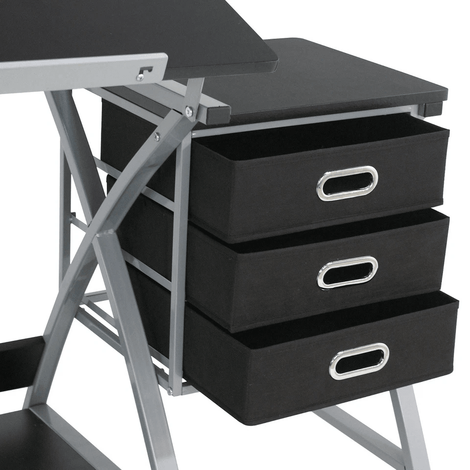 Adjustable Drafting Table Art  Craft Drawing Desk With Stool Folding Art Hobby Workstation 3 Drawer 3