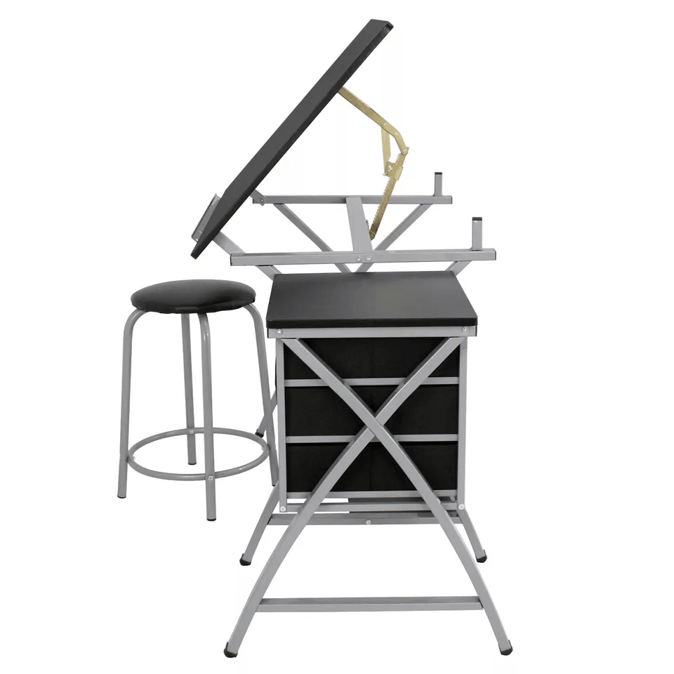 Adjustable Drafting Table Art  Craft Drawing Desk With Stool Folding Art Hobby Workstation 3 Drawer 1