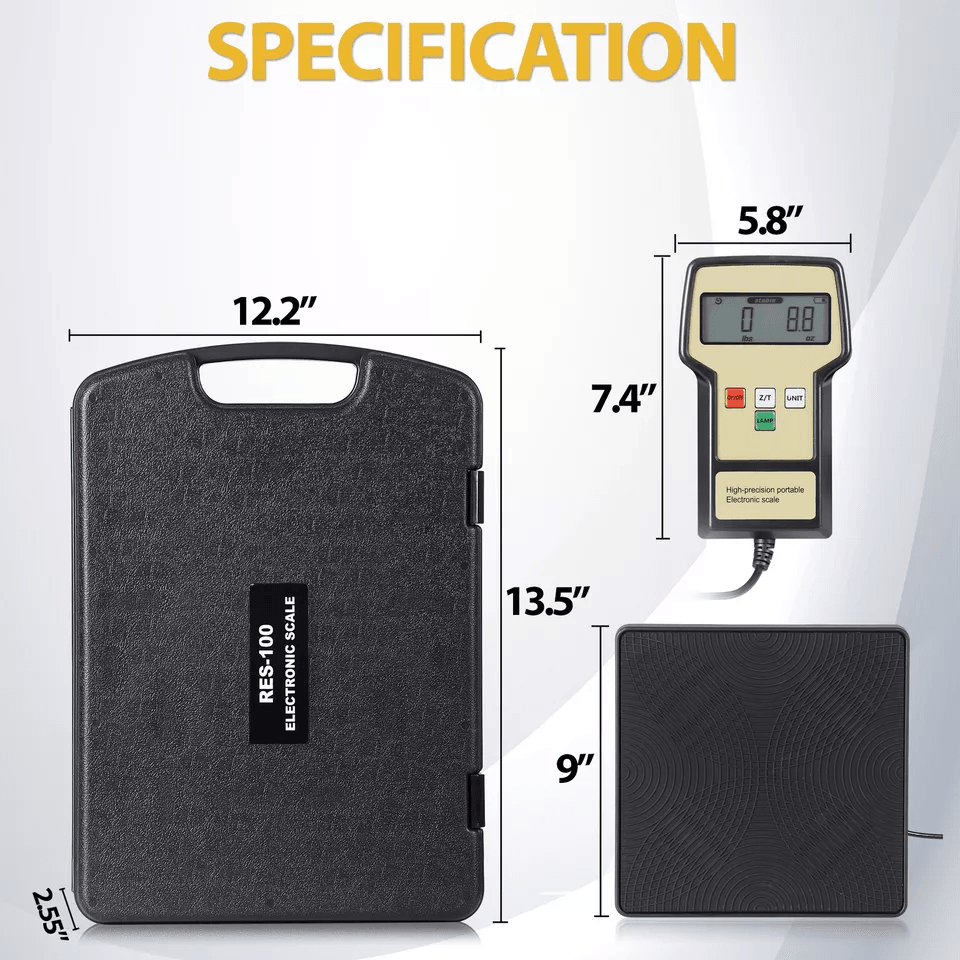 HVAC Digital Freon Scale Electronic Refrigerant Charging Tool With Case AC Maintenance Weight Scale 1