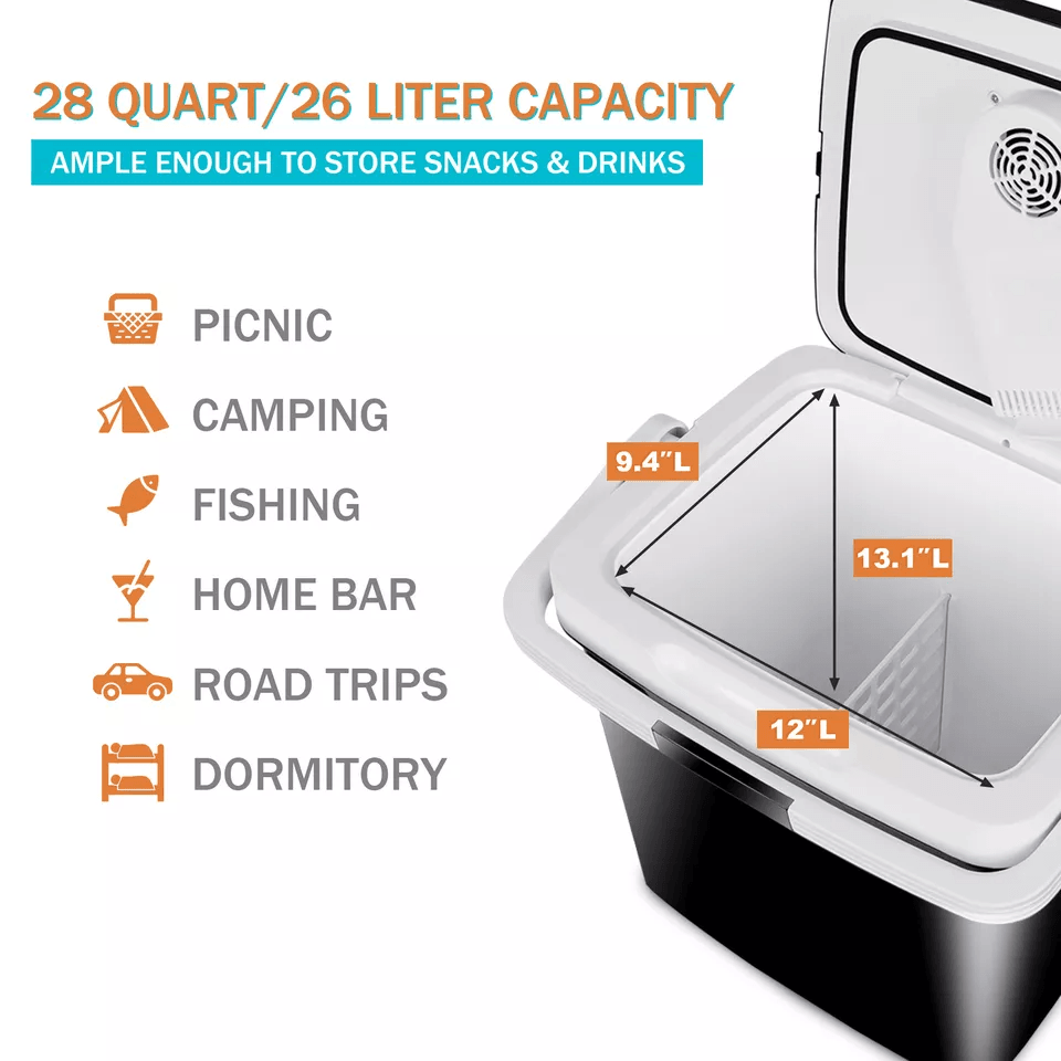 Low Noise Car Iceless Thermoelectric Cooler Electric Mini Fridge Portable Vehicle Refrigerator 4