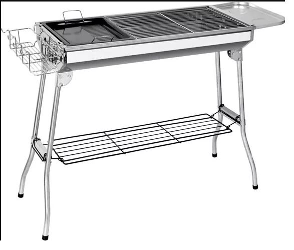 Outsunny Portable Folding Charcoal BBQ Grill Stainless Steel Camp  Picnic Cooker With Carrying Case 2