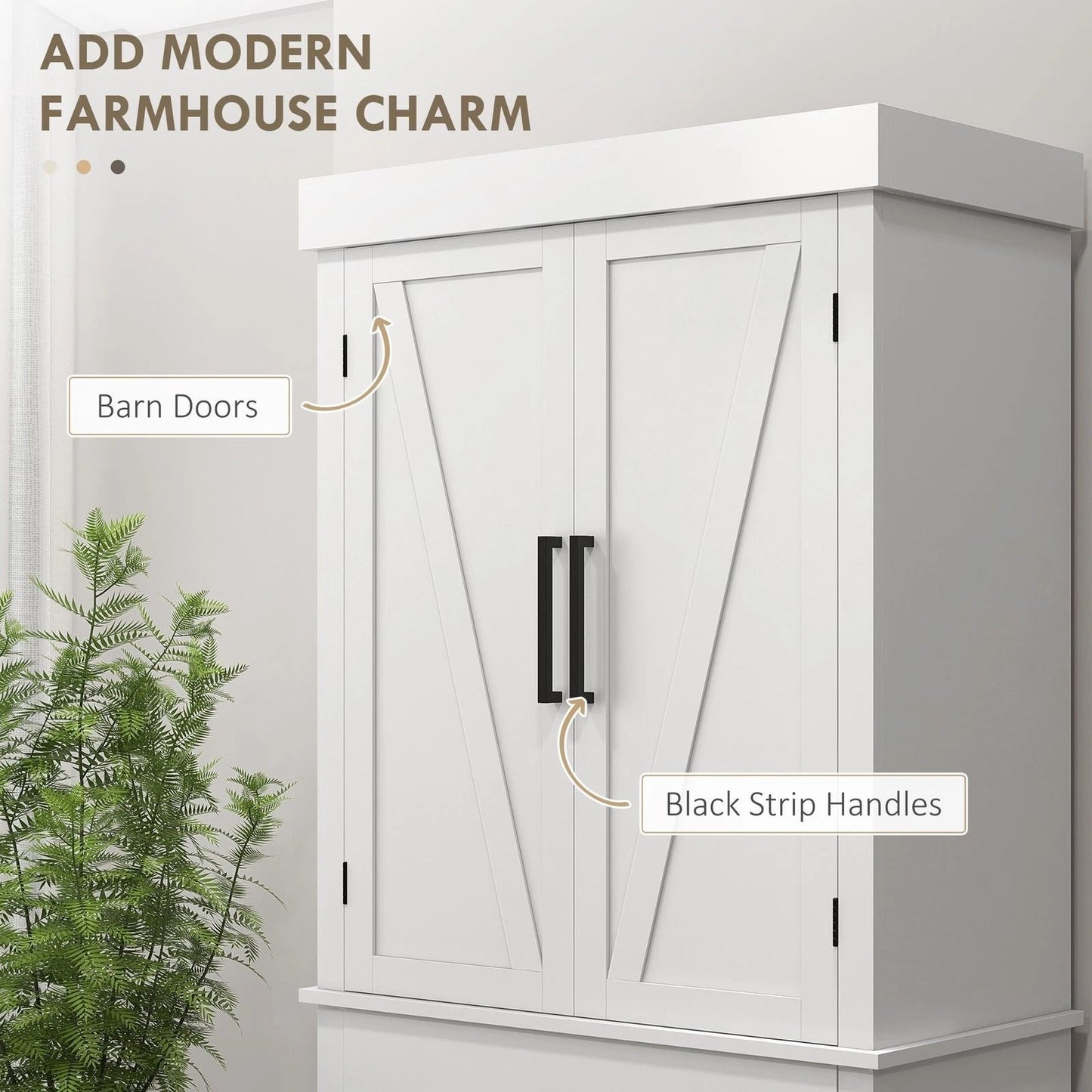 Farmhouse Pantry Cabinet With Barn Doors 72 Tall Kitchen Storage With Spacious Drawer 5
