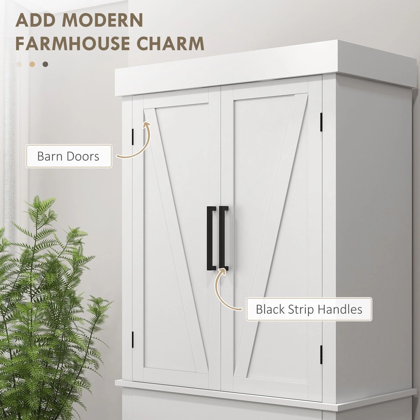Farmhouse Pantry Cabinet With Barn Doors 72 Tall Kitchen Storage With Spacious Drawer 5