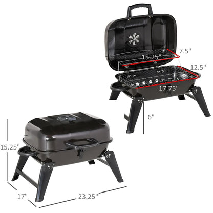 Portable Tabletop Charcoal Grill Compact BBQ With Air Vent For Camping Picnics  Outdoor Cooking 8