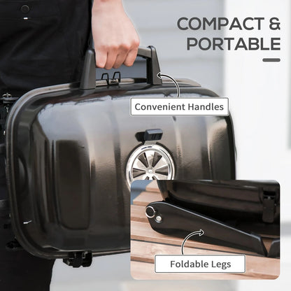 Portable Tabletop Charcoal Grill Compact BBQ With Air Vent For Camping Picnics  Outdoor Cooking 6