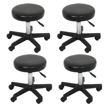 4 PCS Adjustable Height Tattoo Stool – Salon Spa Rolling Chair with Hydraulic Lift for Facial Massage & Barber Shop