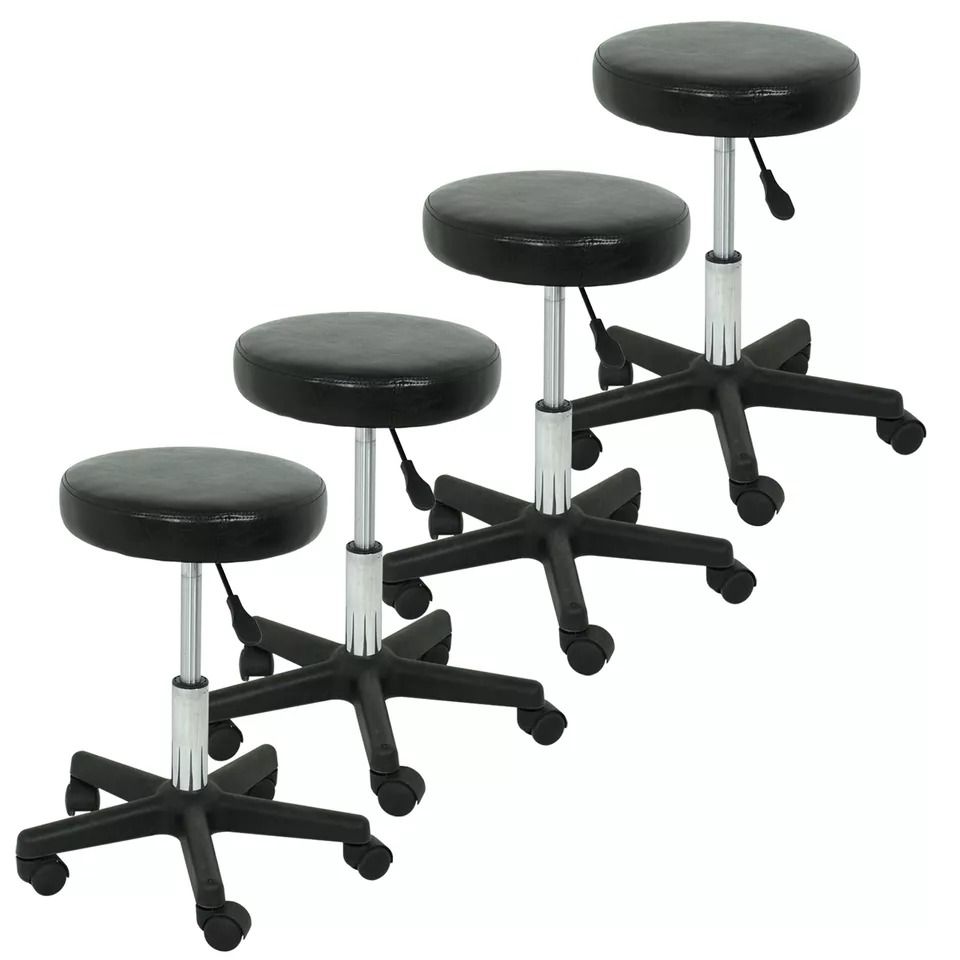 4 PCS Adjustable Height Tattoo Stool  Salon Spa Rolling Chair With Hydraulic Lift For Facial Massag 5