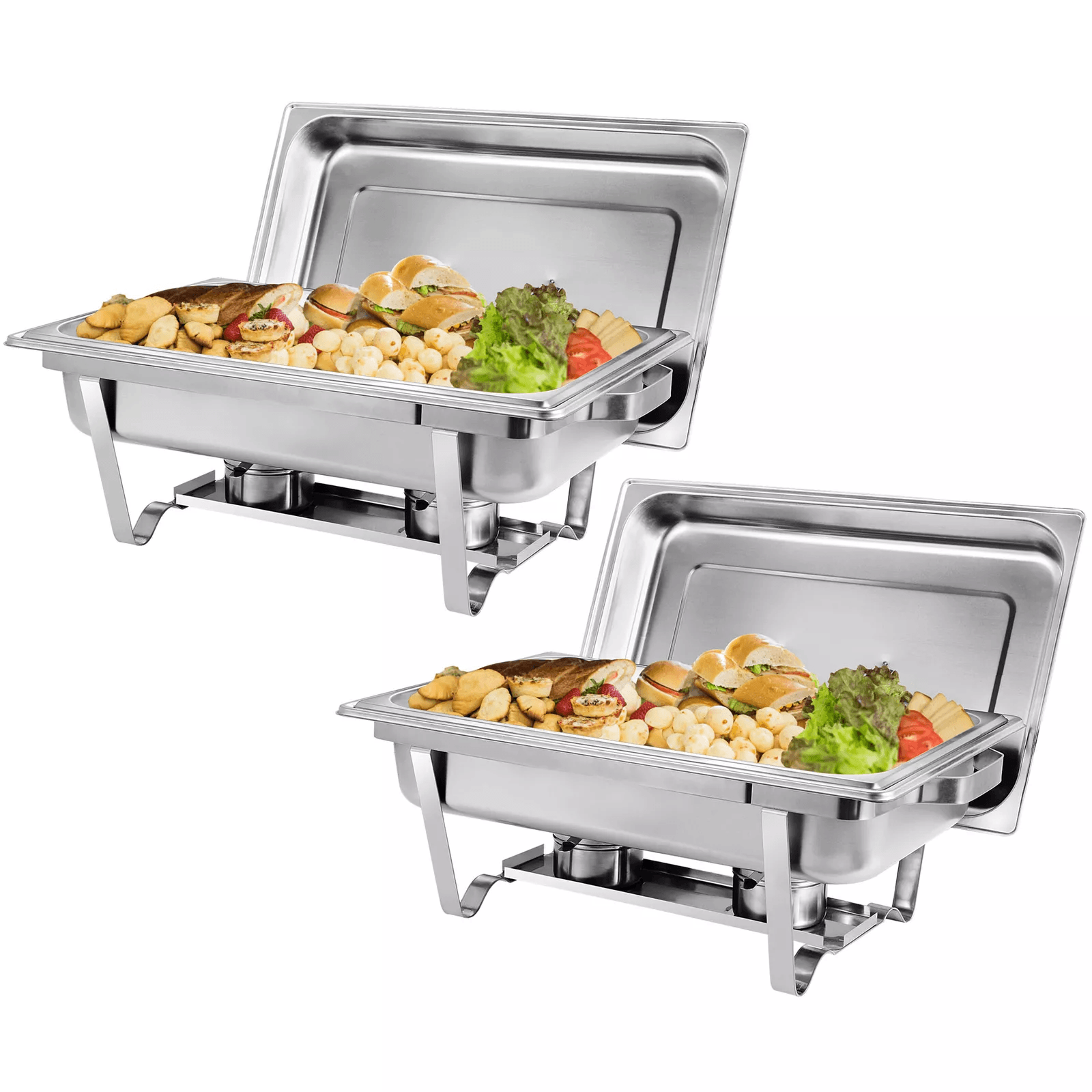 Quart Stainless Steel Chafing Dishes Buffet Trays Chafer with Warmer, Heavy Duty Catering Food Warmers for Events