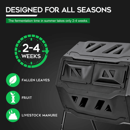 Compost Tumbler Dual Rotating Outdoor Garden Compost Bin For Fast Efficient Composting 5